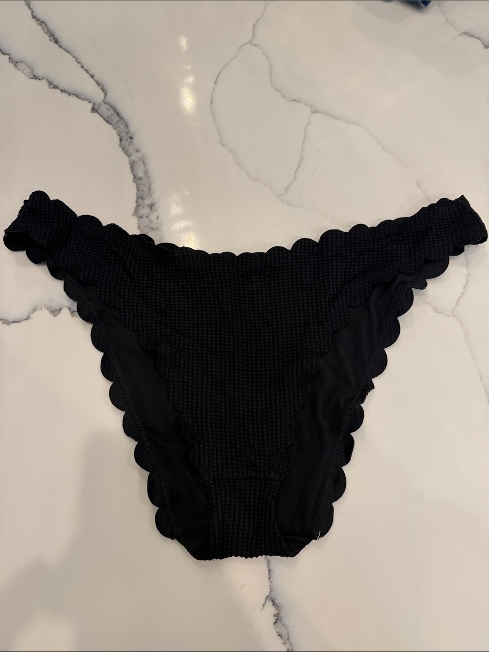 aerie Black Scalloped Bikini Bottom XL